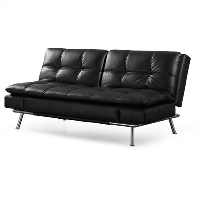 Lifestyle Solutions Matrix Convertible Sofa in Black Faux Leather