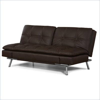 Lifestyle Solutions Matrix Convertible Sofa in Dark Brown Faux Leather