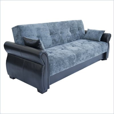 Lifestyle Solutions Serta Dream Convertible Sofa in Normandy Charcoal Microfiber