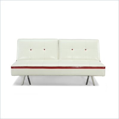 Lifestyle Solutions Costa Mesa Convertible Sofa in Ivory and Red