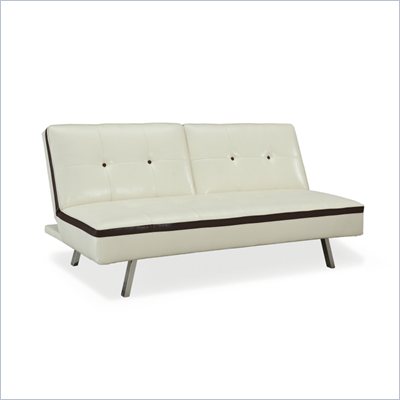 Lifestyle Solutions Costa Mesa Convertible Sofa in Ivory and Brown