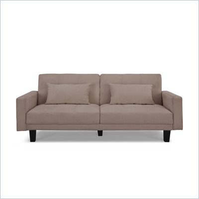 Lifestyle Solutions Signature Romeo Convertible Fabric Sofa in Dark Brown