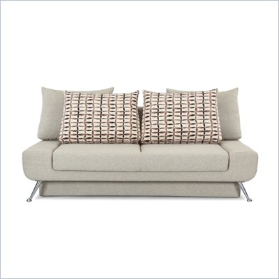Lifestyle Solutions Signature Convertible Sofa in Amanda Light Brown Fabric 