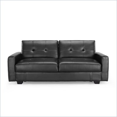 Lifestyle Solutions Signature Juliet Convertible Sofa in Black Faux Leather