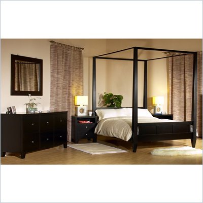 Platform Contemporary Beds on Lifestyle Solutions Wilshire Modern Wood Platform Canopy Bed 3 Piece