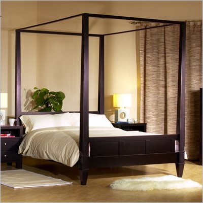 Lifestyle Solutions Wilshire Modern Platform Canopy Bed in Cappuccino