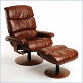 Mac Motion Vintage Bonded Leather Swivel Recliner with Ottoman