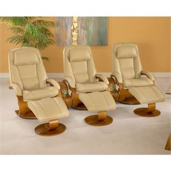 Mac Motion Chairs Oslo Wide 3 Piece Set in Cobblestone Leather Best Price