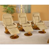 Mac Motion Chairs Oslo Wide 3 Piece Set in Cobblestone Leather