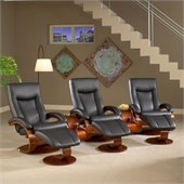 Mac Motion Chairs Oslo 3 Piece Recliner Set in Black Leather