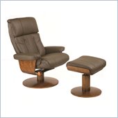 Mac Motion Chairs Oslo Recliner and Ottoman Set in Dark Brown Leather