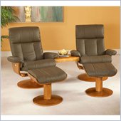 Mac Motion Double Walnut Swivel Recliner Set in Dark Brown Leather