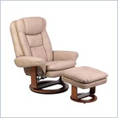 Mac Motion Recliner and Ottoman Set in Stone in Nubuck Bonded Leather