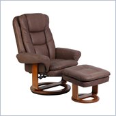 Mac Motion Recliner and Ottoman Set in Chocolate Bonded Leather