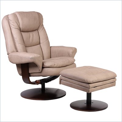 Mac Motion Leather Swivel and Recliner with Ottoman in Stone Tan