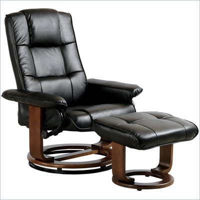 Mac Motion Chairs Comfort Chair Recliner and Ottoman in Black