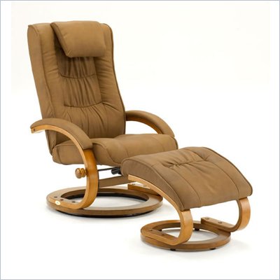 Mac Motion Chairs Recliner and Ottoman Set in Nubuck Bonded Leather