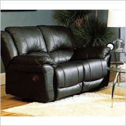 Coaster Furniture Promenade Black Leather-Match Vinyl Reclining Loveseat by Coaster