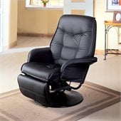 Coaster Furniture Leatherette Swivel Recliner in Black