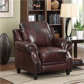 Coaster Furniture Tri-tone Brown Top Grain Leather Recliner Chair