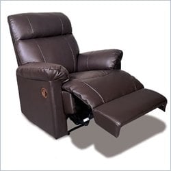 Coaster Furniture King Leather-Match Vinyl Recliner in Brown