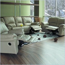 Coaster Promenade Taupe Leather Leather Match Reclining Loveseat by Coaster