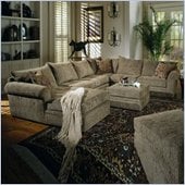 Coaster Westwood Hardwood Chenille Pillow Top Sectional Sofa in Olive Green