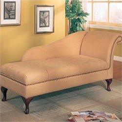 Coaster Alpha Storage Chaise Lounge in Tan