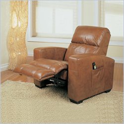Coaster Elevation Shiatsu Leather Massage Recliner in Tan