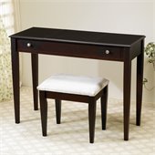 Coaster Wood Two Drawer Makeup Vanity Table Set with Mirror in Dark Brown