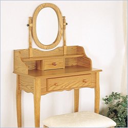 Coaster Queen Anne Wood Makeup Vanity Table Set with Mirror