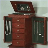 Coaster Five Drawer Jewelry Armoire with Fluted Accents in Brown