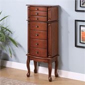 Coaster Seven Drawer Jewelry Armoire with Antiqued Hardware