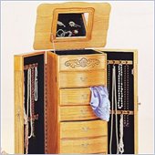 Coaster Seven Drawer Deluxe Jewelry Armoire in Light Oak