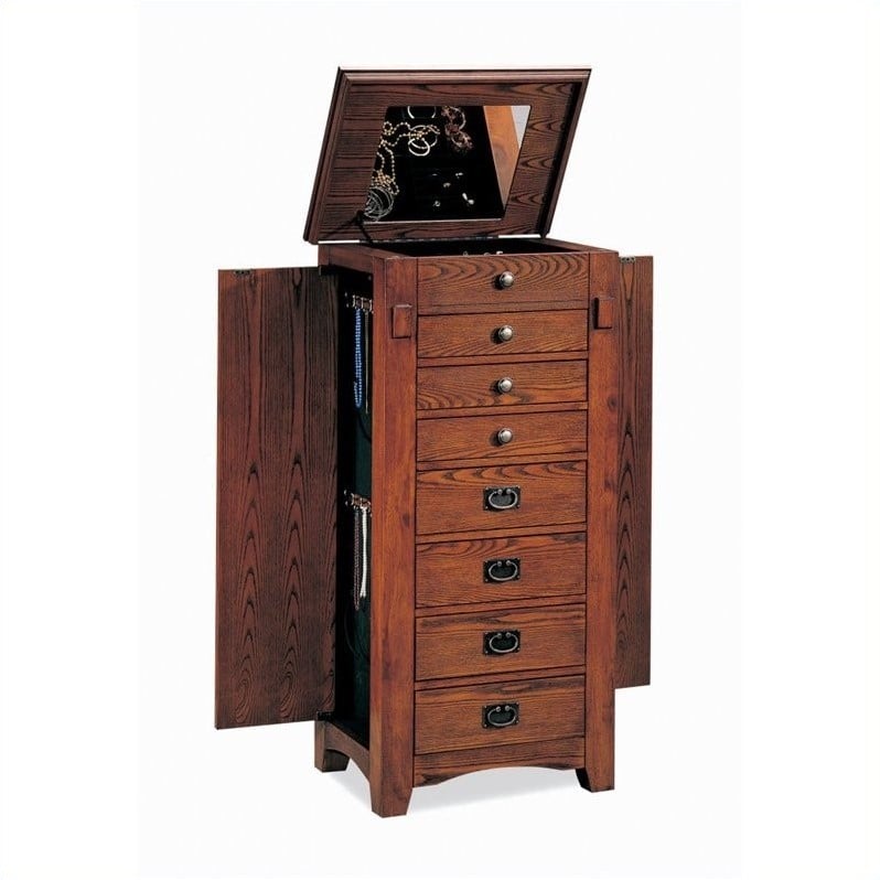 Coaster Furniture 900045 Mission Jewelry Armoire in Oak