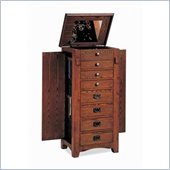 Coaster Eight Drawer Jewelry Armoire in Mission Oak Finish