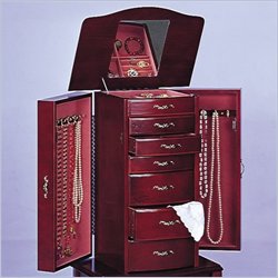 Coaster Eight Drawer Deluxe Antique Style Jewelry Armoire in Mahogany