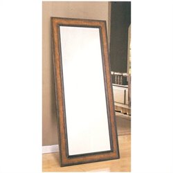 Coaster Antique Brown Leaning Mirror in Crackle Finish