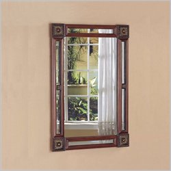 Coaster Flower Motif Design Wall Mirror In Antique Wood Finish