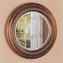 Coaster Bevelled Round Wall Mirror in Bronze Finish