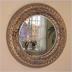 Coaster Bevelled Round Mirror in Dark Bronze