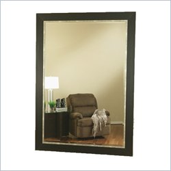 Coaster Contemporary Wide Rectangular Black and Silver Mirror