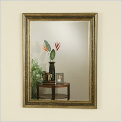 Coaster Wood with Gold Trim Square Wall Mirror