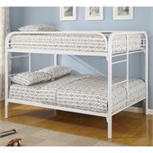 Coaster Rustic White Metal Full over Full Bunk Bed