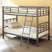 Coaster Metal Twin over Twin Bunk Bed in Dark Silver Finish