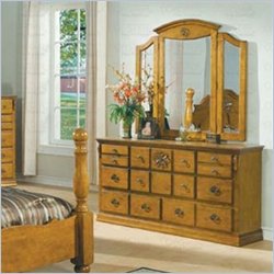Dressers 200733PKG Coaster Classic American Dresser with Mirror in Pine 197568