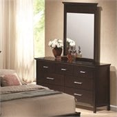 Coaster Kendra Dresser and Mirror Set in Mahogany Finish