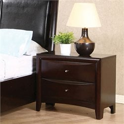 Coaster Phoenix Two Drawer Nightstand in Rich Cappuccino Finish