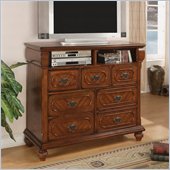 Coaster Isabella 7 Drawer Media Chest in Medium Brown Finish