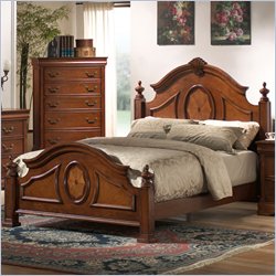 Coaster  Traditional Style Low Post Panel Bed in Rich Caramel Finish